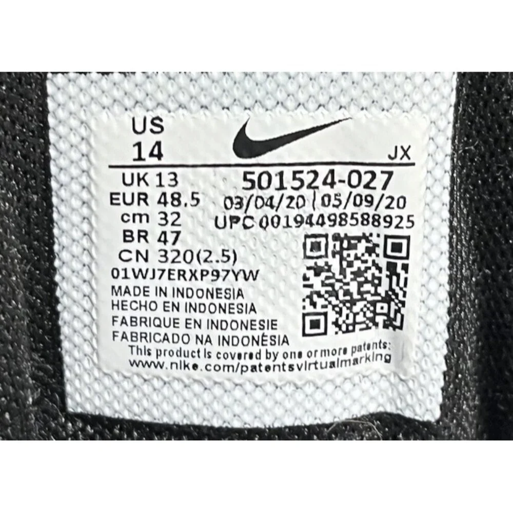 RARE NIKE SHOX NZ EU 501524-027 BLACK SILVER GYM RED MENS SIZE 14 SHOES SNEAKERS - Picture 8 of 8